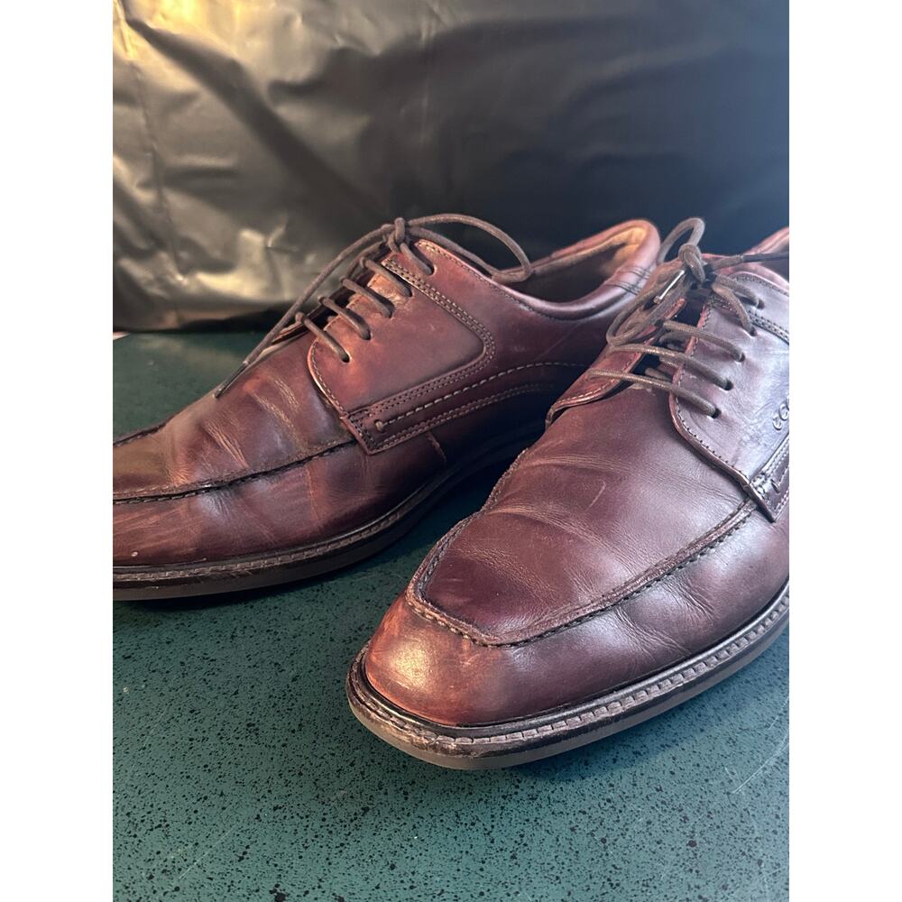 ECCO Holton Amber Brown Leather Oxford Lace Up Dress Shoes Mens Sz EU 47 / US 13 - Picture 6 of 6